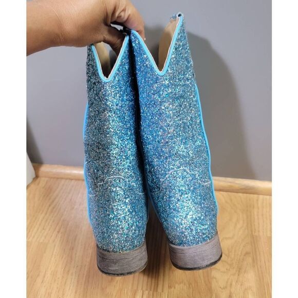 Ropper Blue Multi-Glitter Vamp Shaft Boots 5 - Picture 2 of 7
